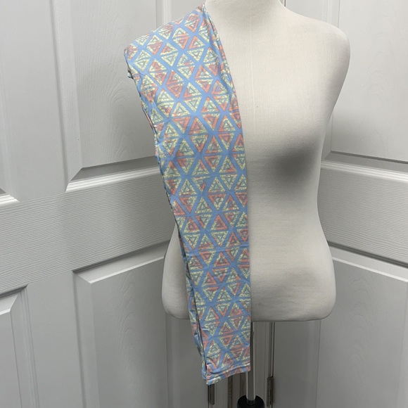 LuLaRoe New OS One Size Blue Geometric Leggings NWT - Picture 1 of 7